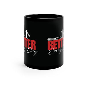 1% Better Every Day Black Mug